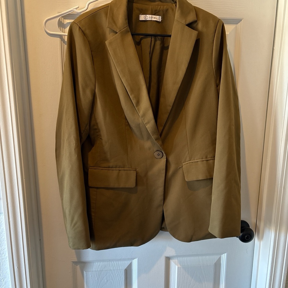 Classic Olive Blazer Jacket